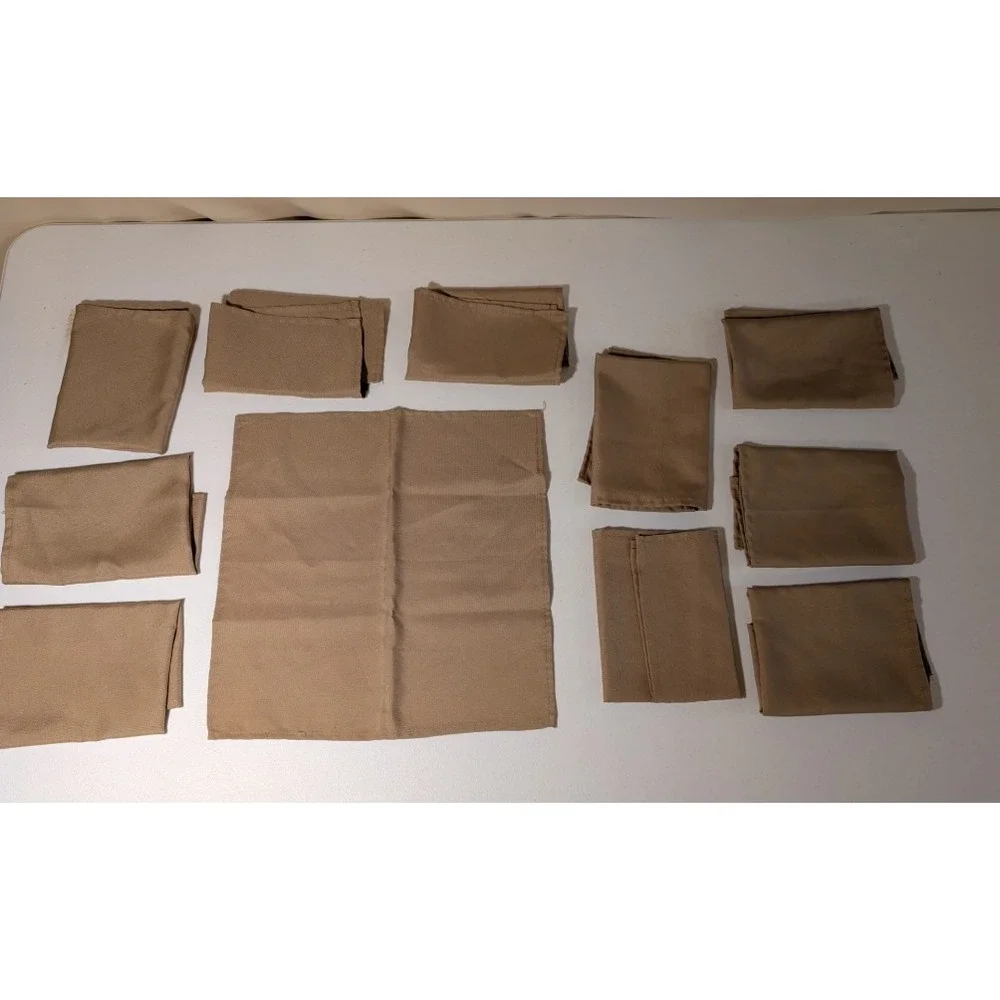 Lot‎ of 10 Beige Cloth Napkins 18
